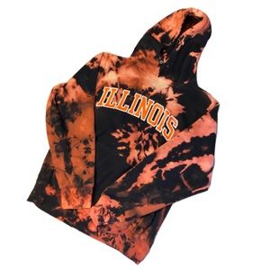 bleach dyed college hoodie